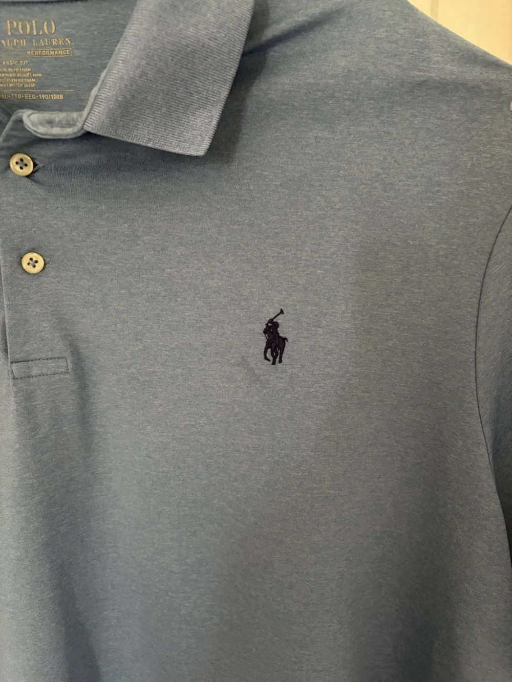 Polo Ralph Lauren Men Light Blue Short-Sleeve Performance Polo w/ Navy Pony XXL - Picture 2 of 8